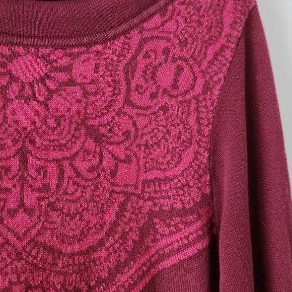 Prana Red Ribbed Mock Neck Long Sleeve Sweater Dress - Picture 7 of 7